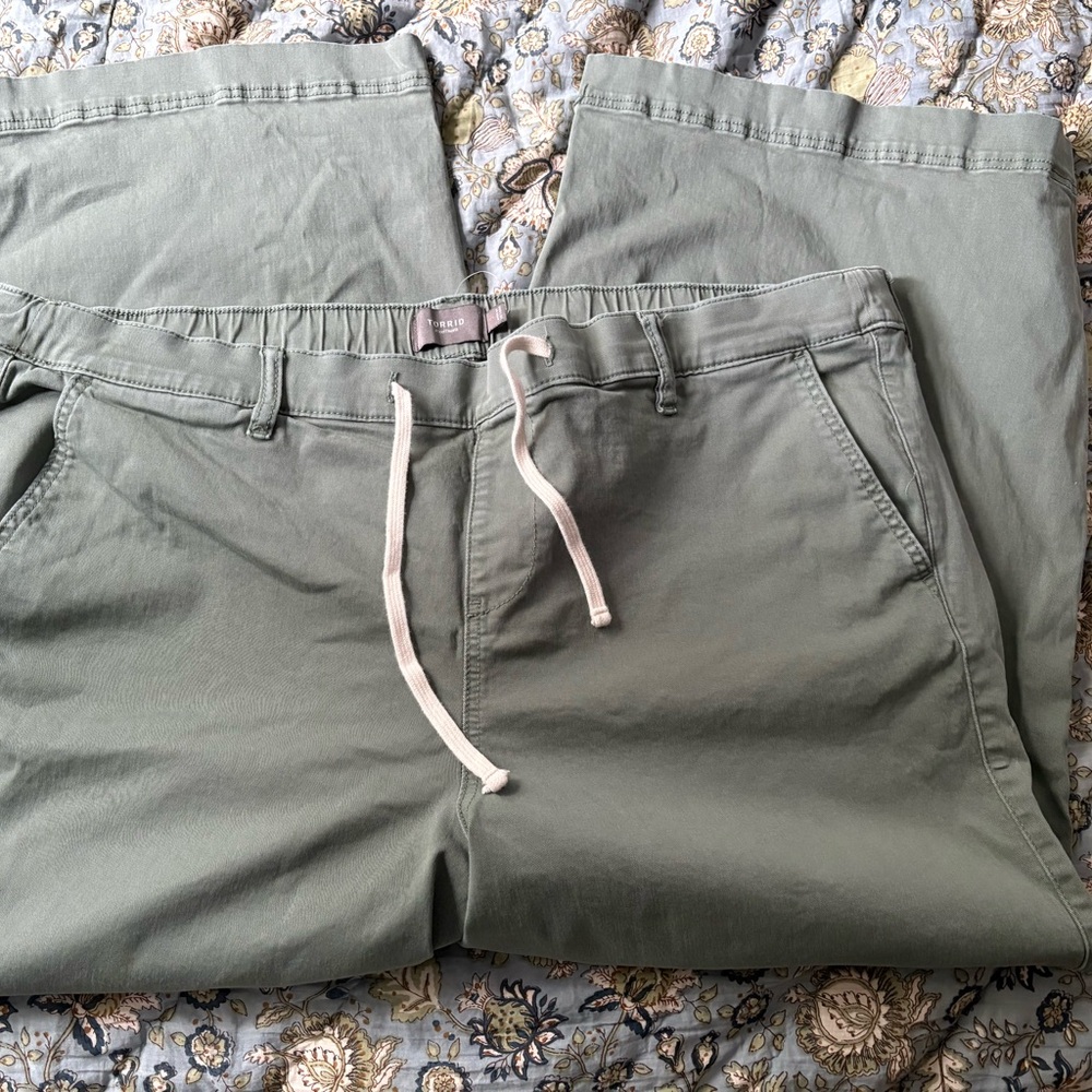 Torrid Olive Green Chinos with Drawstring